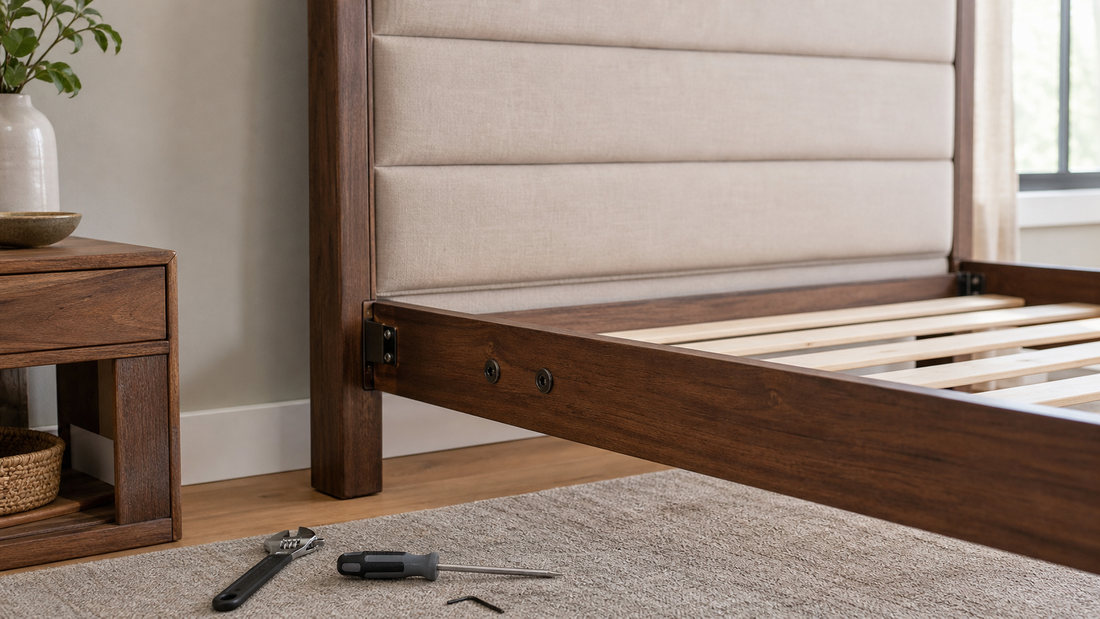 Editorial home scene illustrating how to fix squeaking bed frame for beds frames headboards planning
