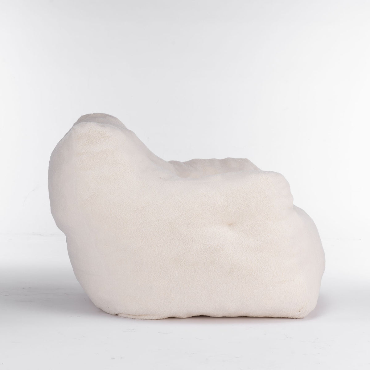 010-Soft Teddy Fabric Tufted Foam Bean Bag Chair With Teddy Fabric Ivory White