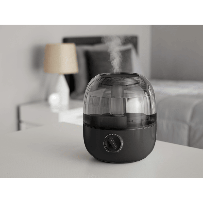 Compact Black Ultrasonic Cool-Mist Humidifier