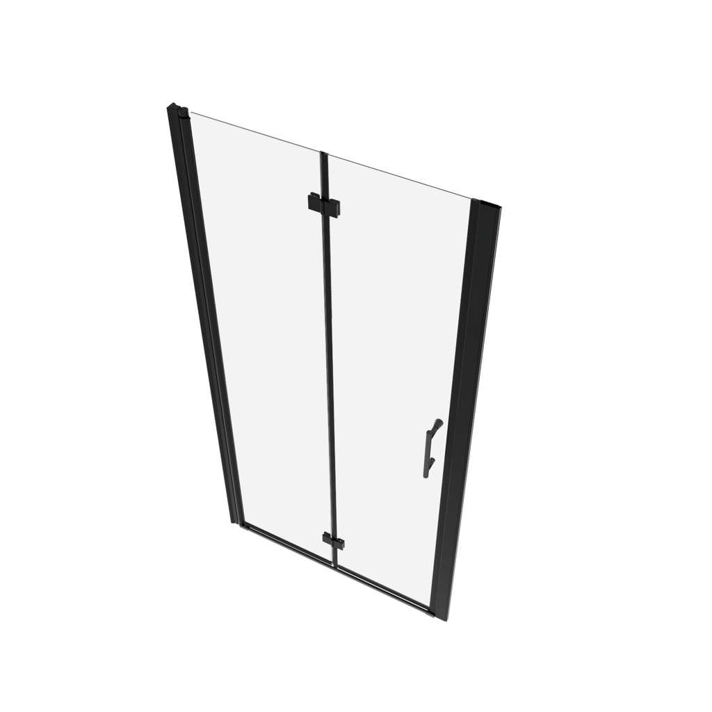 Universal Pivot Shower Door with Tempered Glass and Stainless Steel Handle