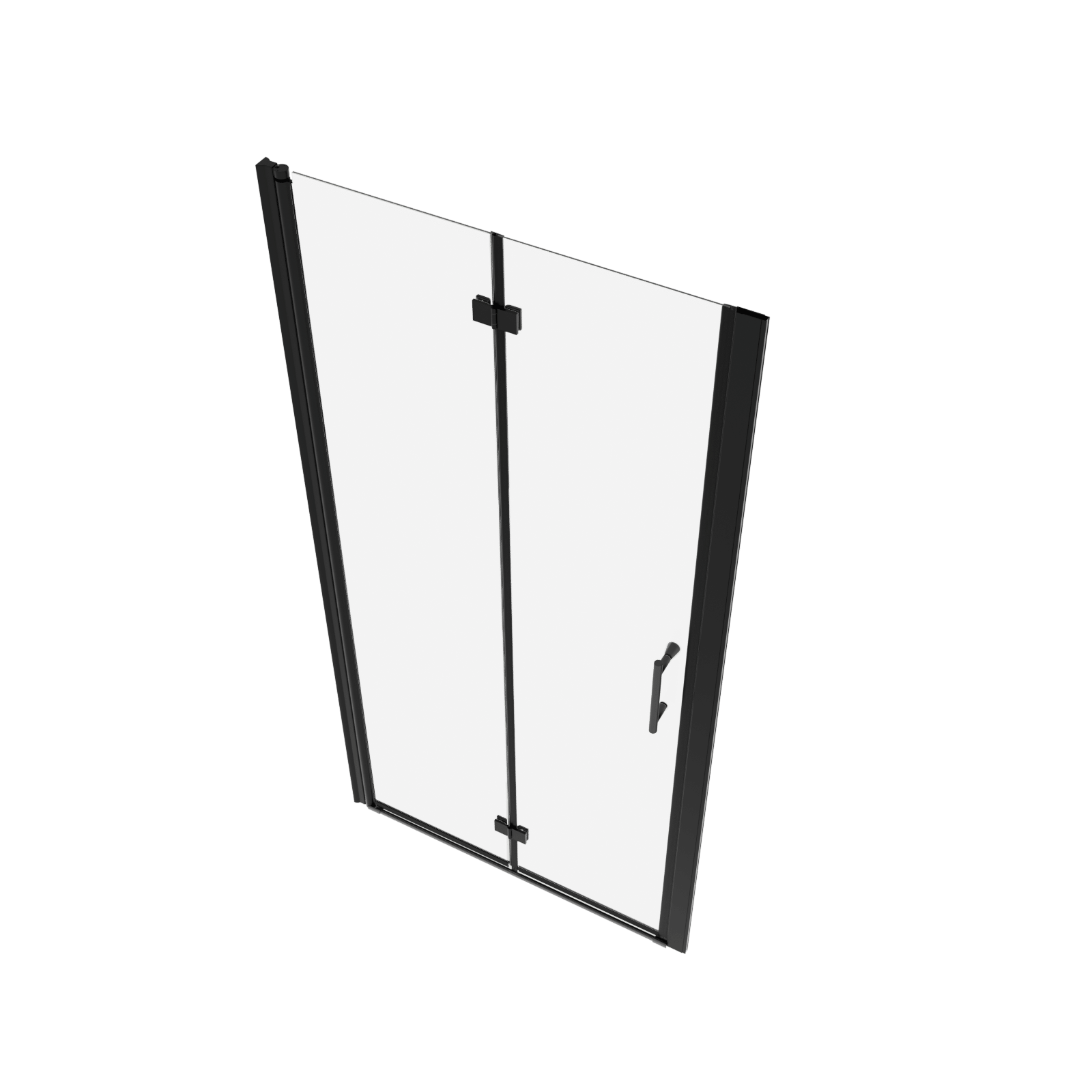 Universal Pivot Shower Door with Tempered Glass and Stainless Steel Handle