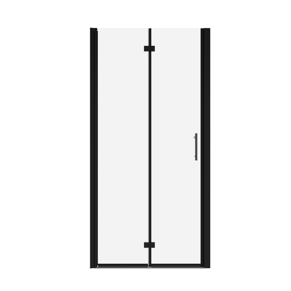 Universal Pivot Shower Door with Tempered Glass and Stainless Steel Handle