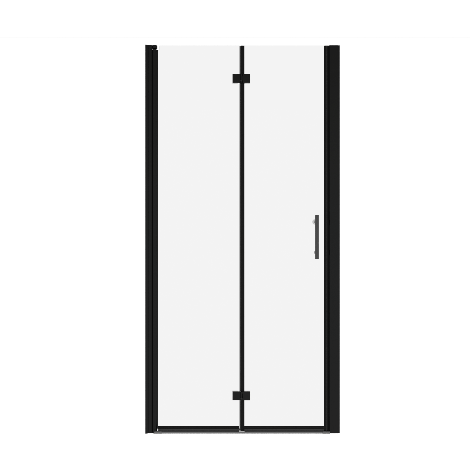 Universal Pivot Shower Door with Tempered Glass and Stainless Steel Handle