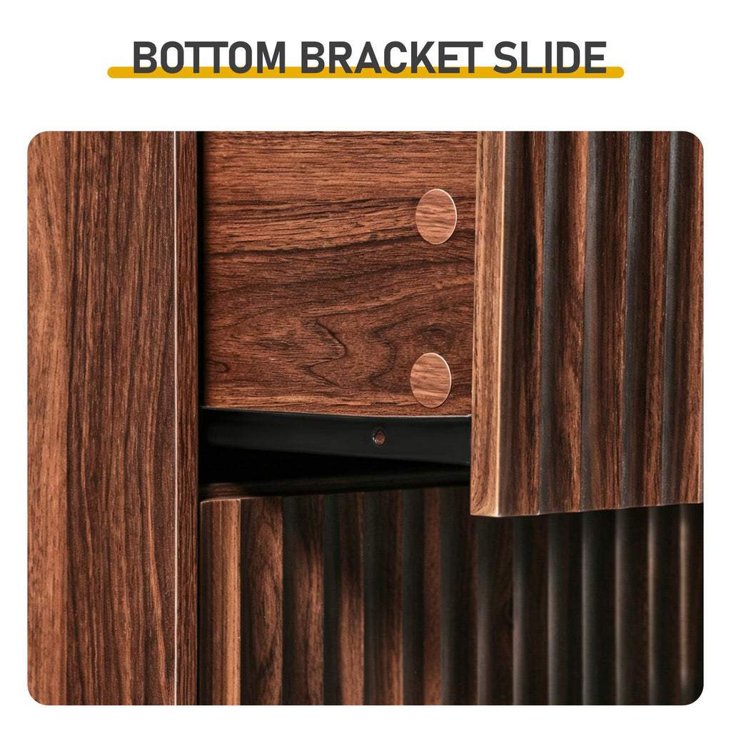 Elegant 1-Door 1-Drawer 4-Tier Bathroom Floor Cabinet with Grille Front & Arched Top