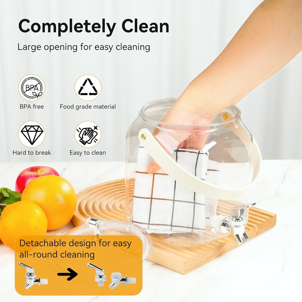 Handled Beverage Dispenser with Sealed Spout