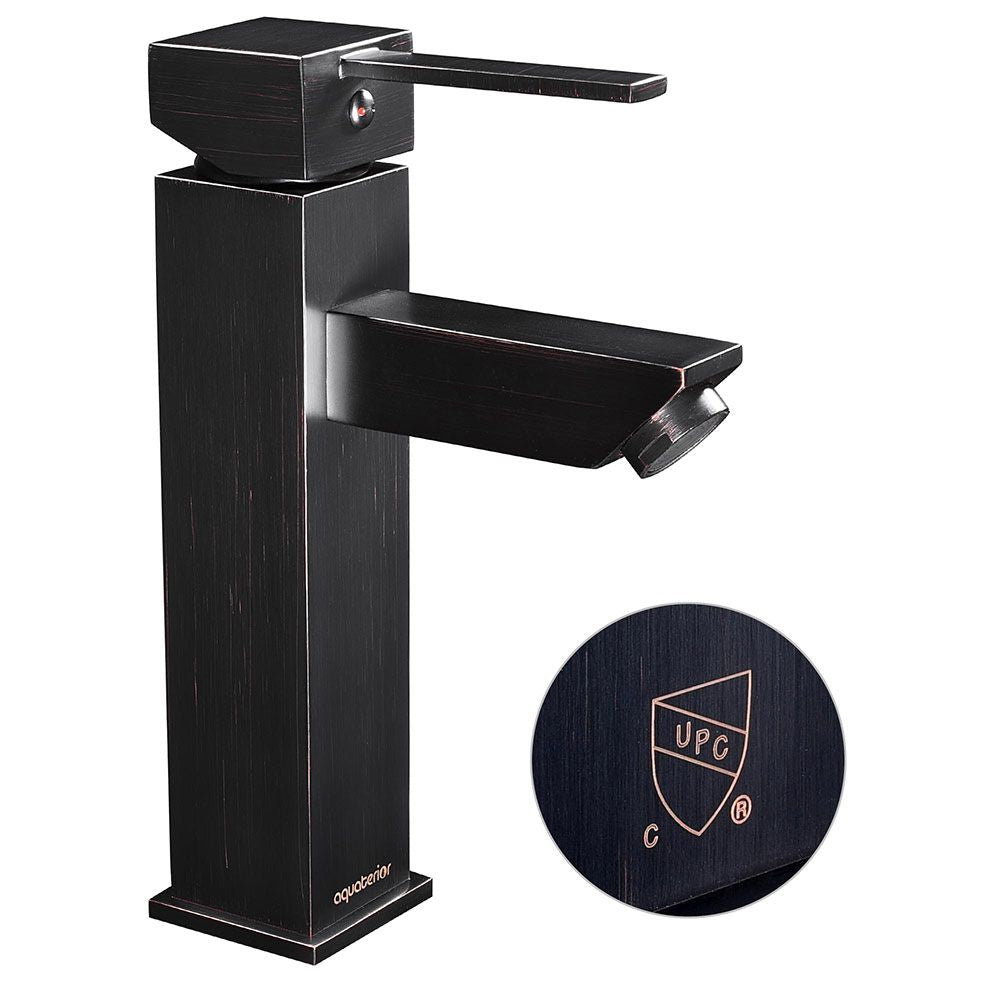Aquaterior Square Single-Hole Bathroom Faucet