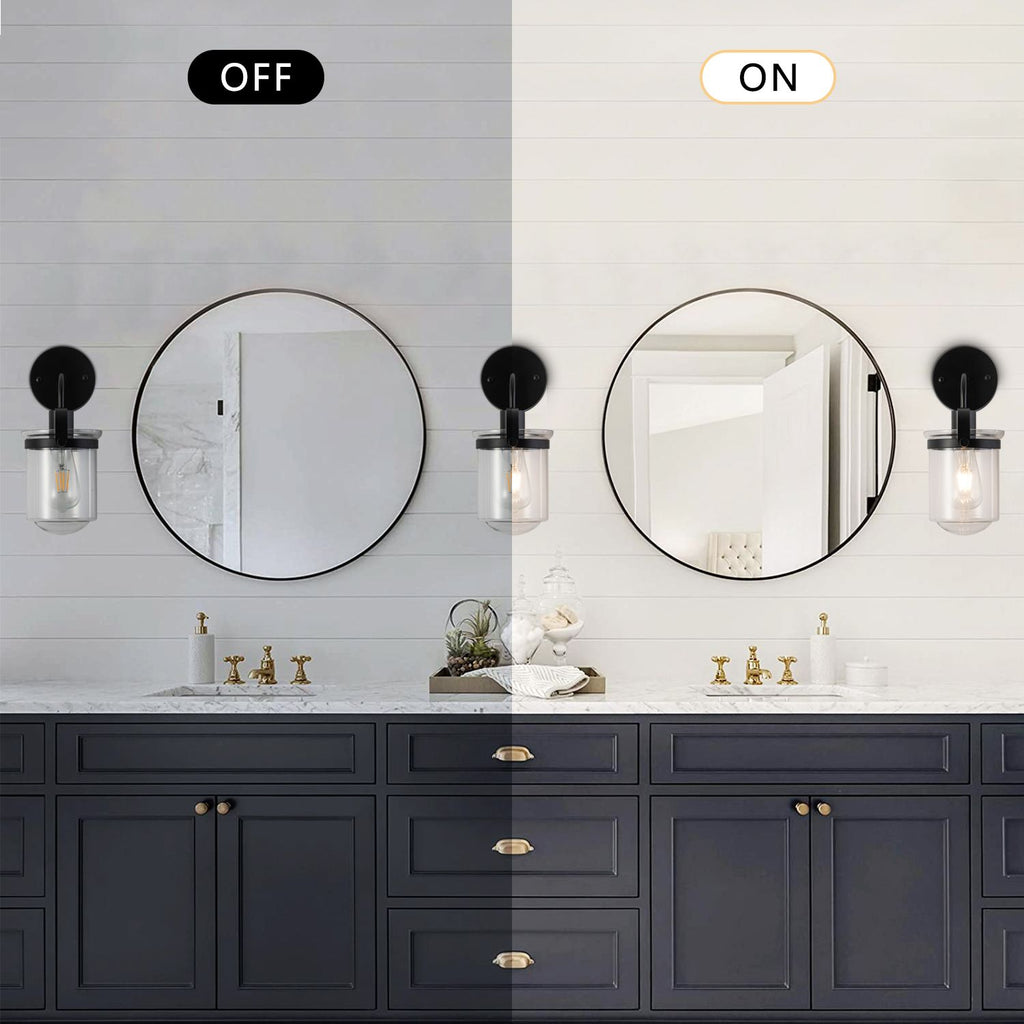 1-Light ll Lamp with Clear Glass Shade, Modern ll Sconce, Industrial Indoor ll Light
