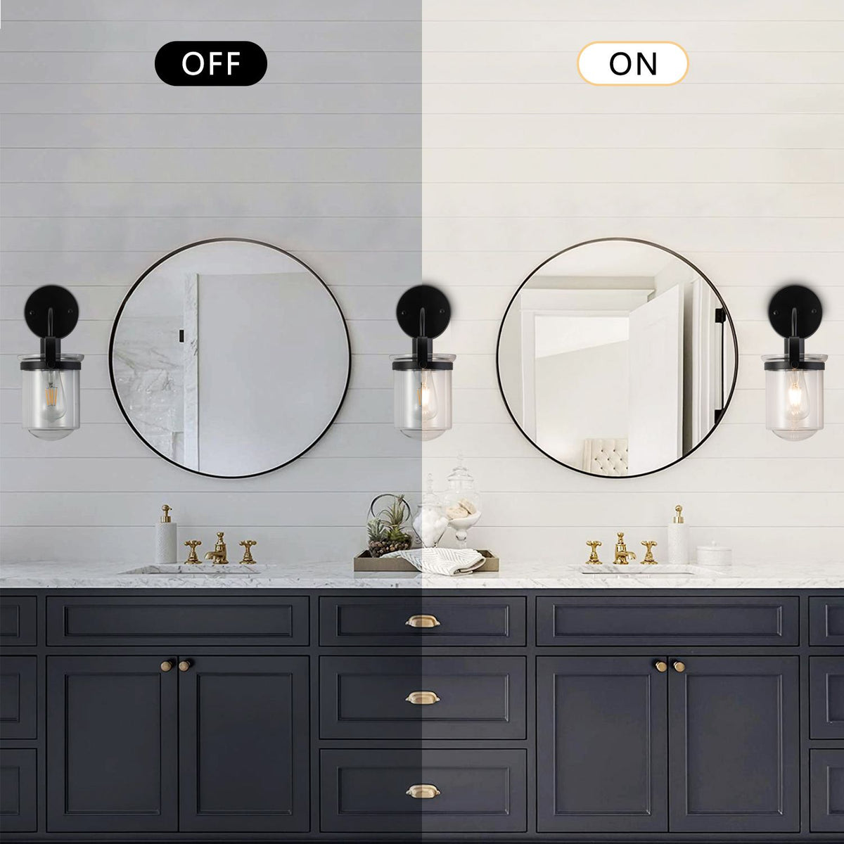 1-Light ll Lamp with Clear Glass Shade, Modern ll Sconce, Industrial Indoor ll Light