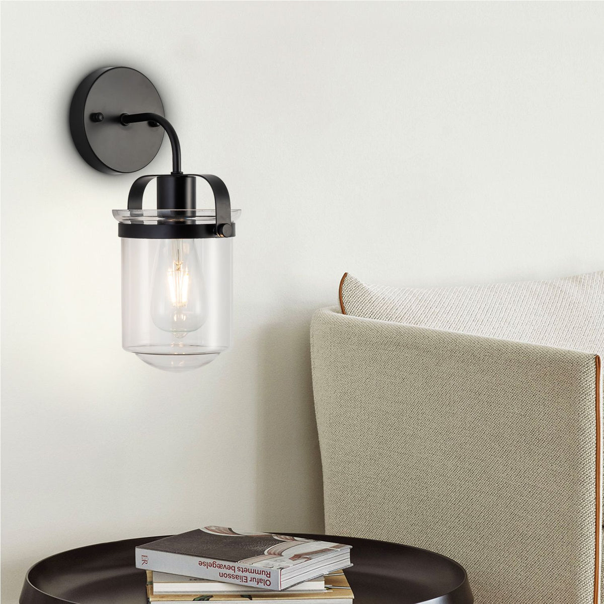 1-Light ll Lamp with Clear Glass Shade, Modern ll Sconce, Industrial Indoor ll Light