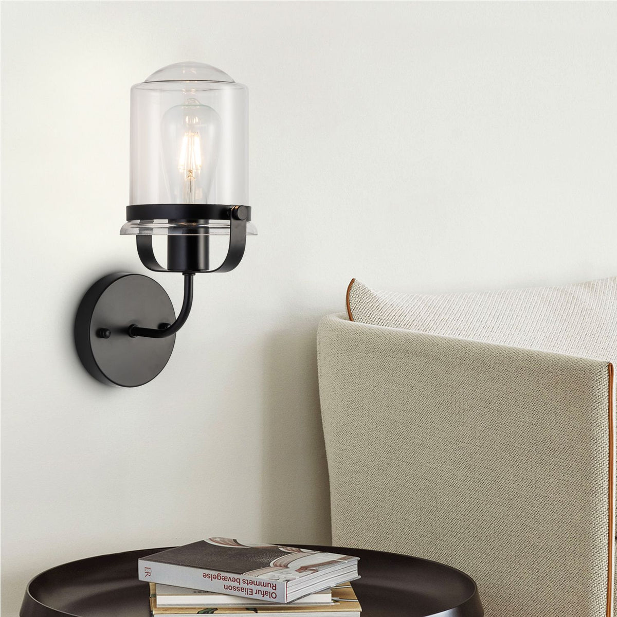 1-Light ll Lamp with Clear Glass Shade, Modern ll Sconce, Industrial Indoor ll Light