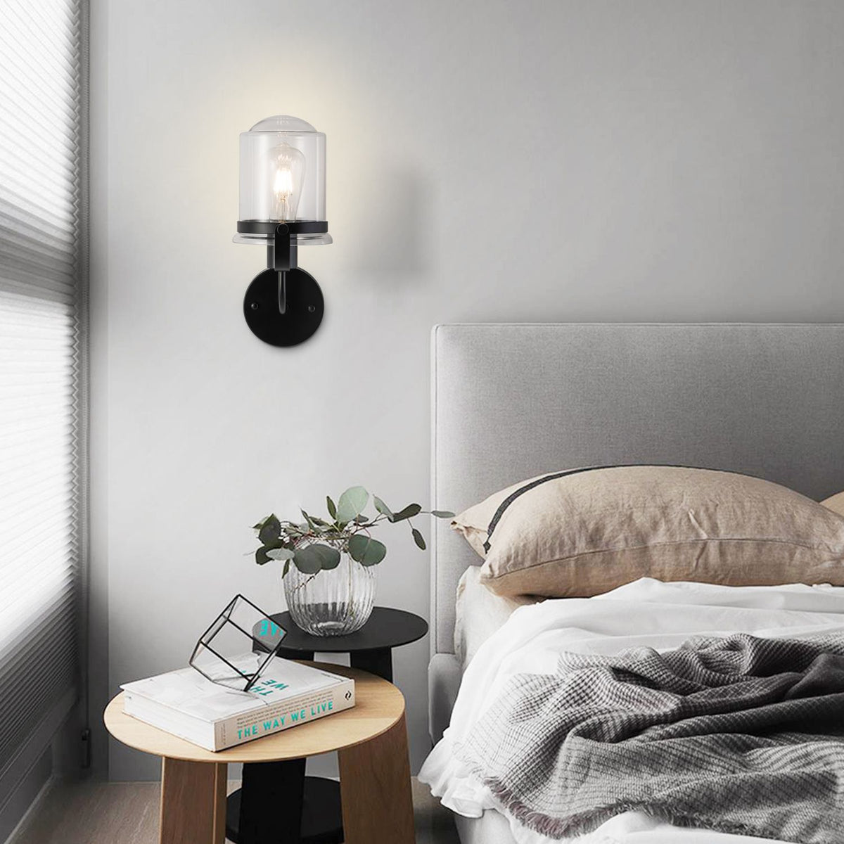 1-Light ll Lamp with Clear Glass Shade, Modern ll Sconce, Industrial Indoor ll Light