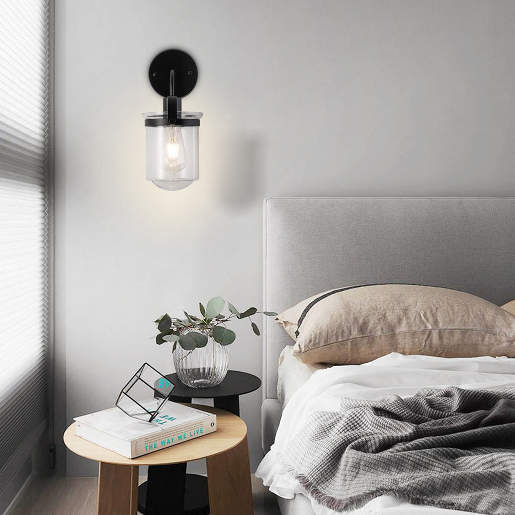 1-Light ll Lamp with Clear Glass Shade, Modern ll Sconce, Industrial Indoor ll Light
