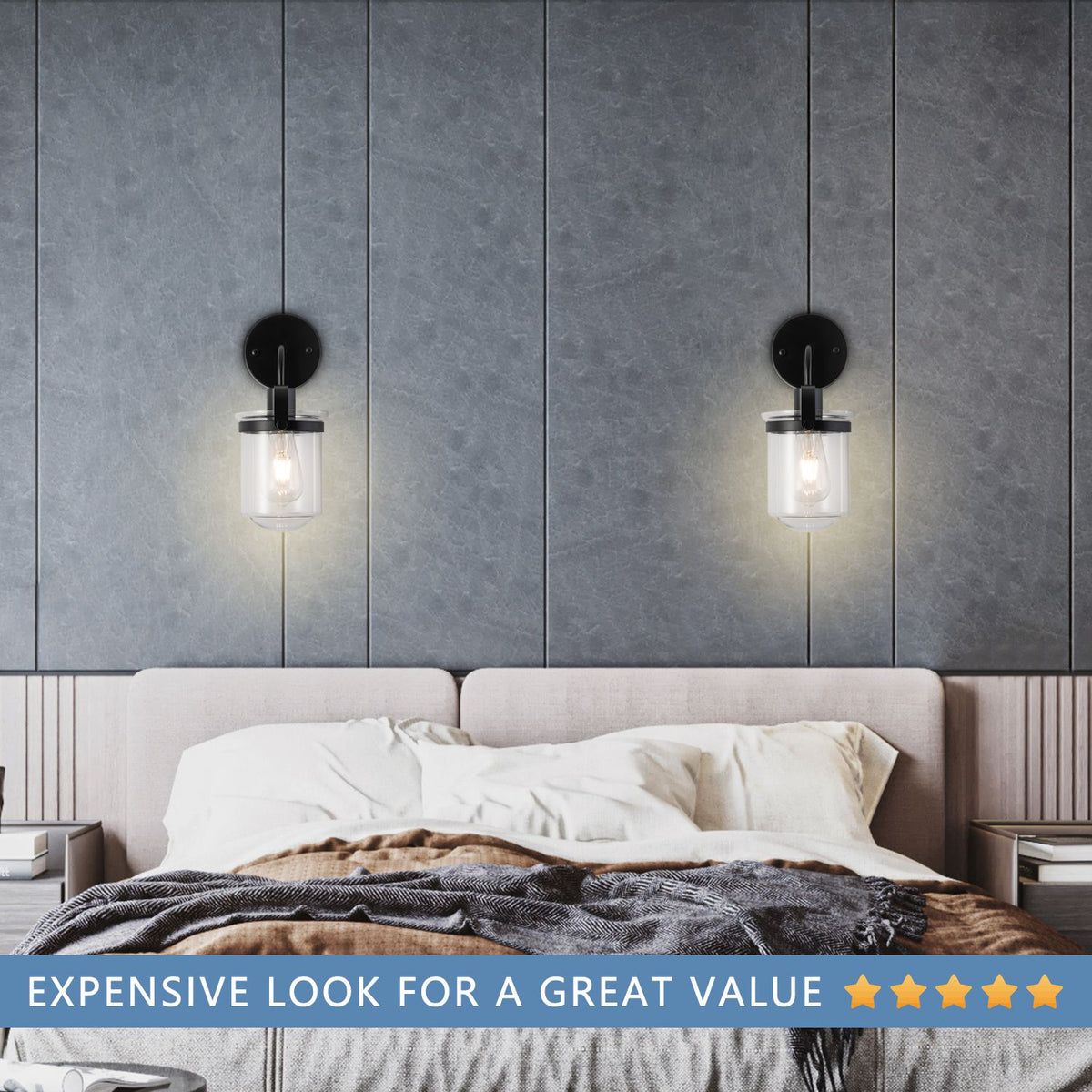 1-Light ll Lamp with Clear Glass Shade, Modern ll Sconce, Industrial Indoor ll Light