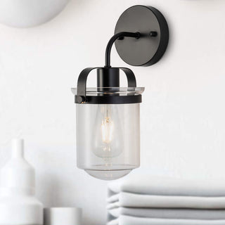 1-Light with Clear Glass Shade, Modern Sconce, Industrial Indoor Light Fixture for