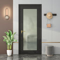 Solid Core French Door with Tempered Frosted Glass - Paint-Ready Interior Door Slab - 24 X 80 X 5