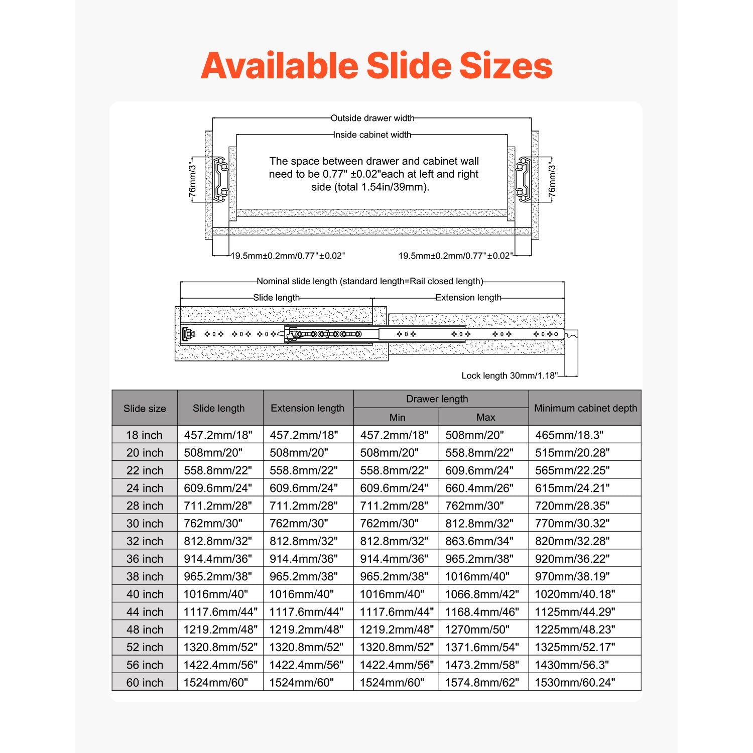 practical Locking Drawer Slides – Full Extension, Smooth & Quiet