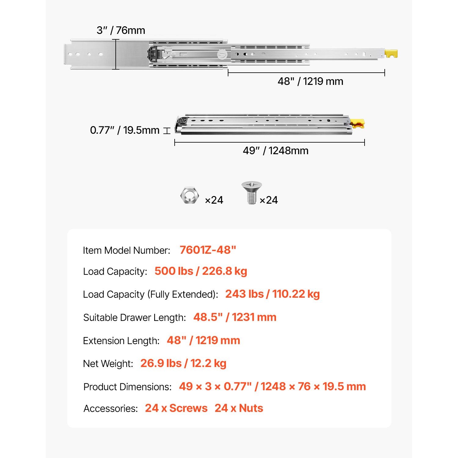 practical Locking Drawer Slides – Full Extension, Smooth & Quiet