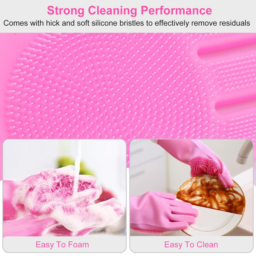 Flexible Bristled Dishwashing and Cleaning Gloves