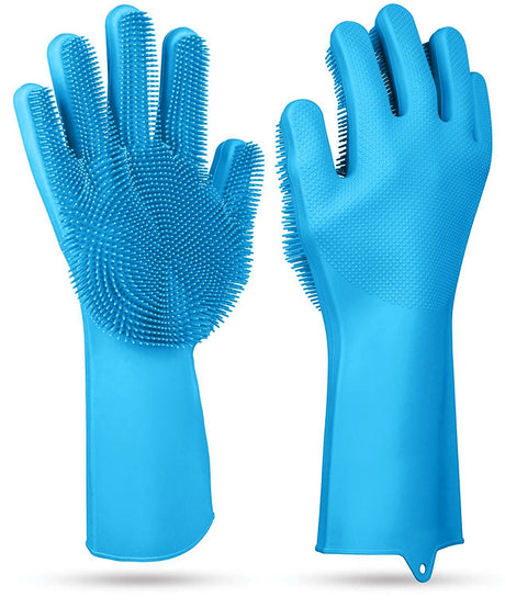 Flexible Bristled Dishwashing and Cleaning Gloves