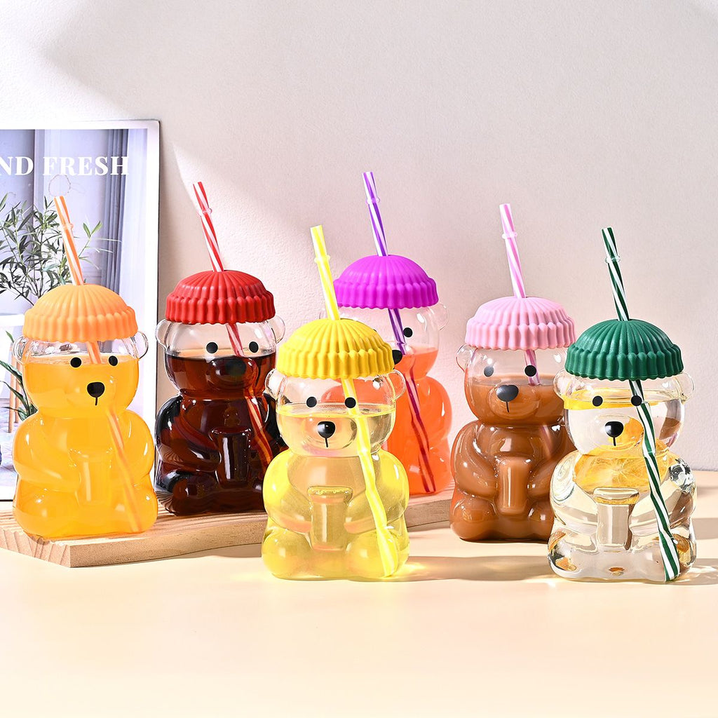 Orange Little Bear Straw Cup