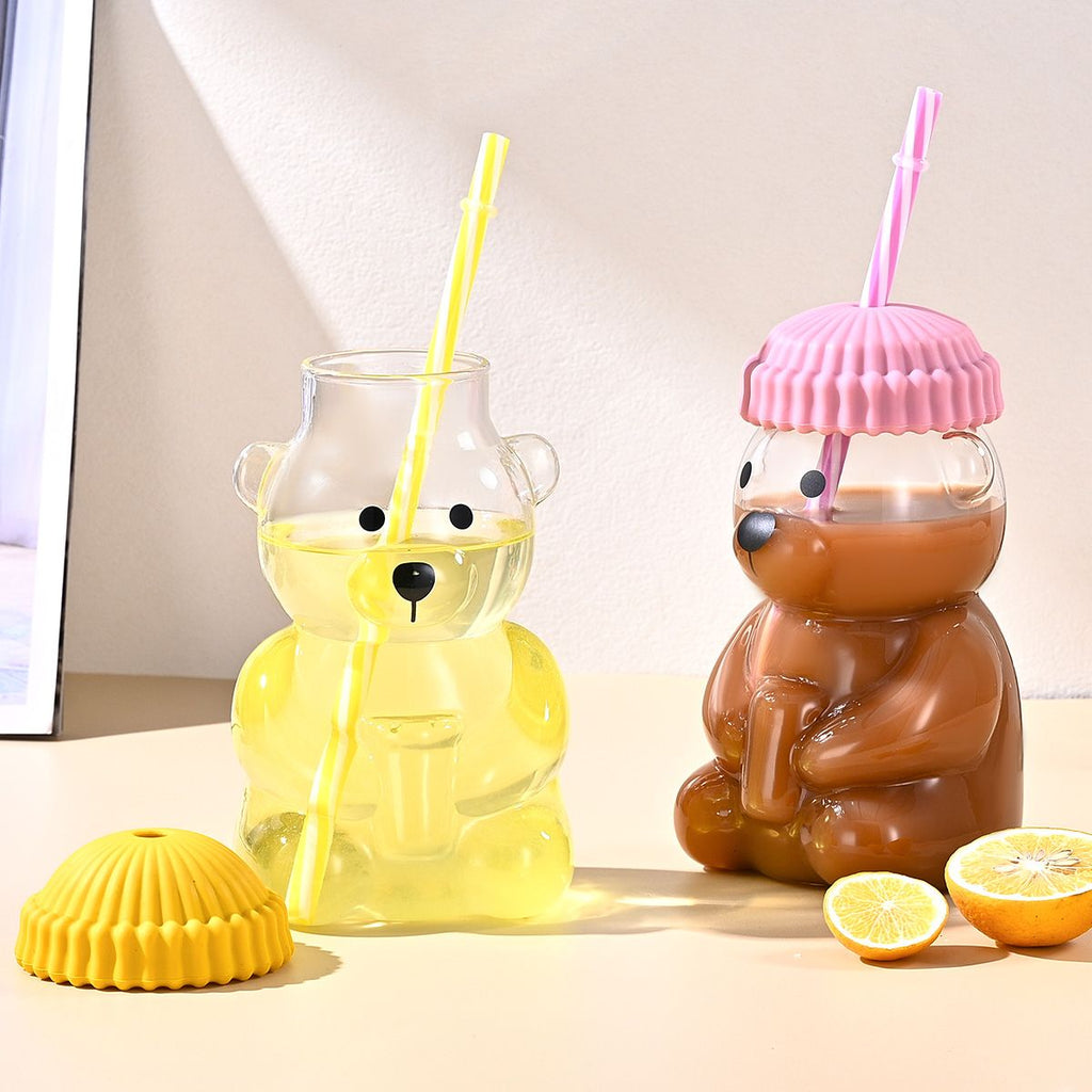 Orange Little Bear Straw Cup
