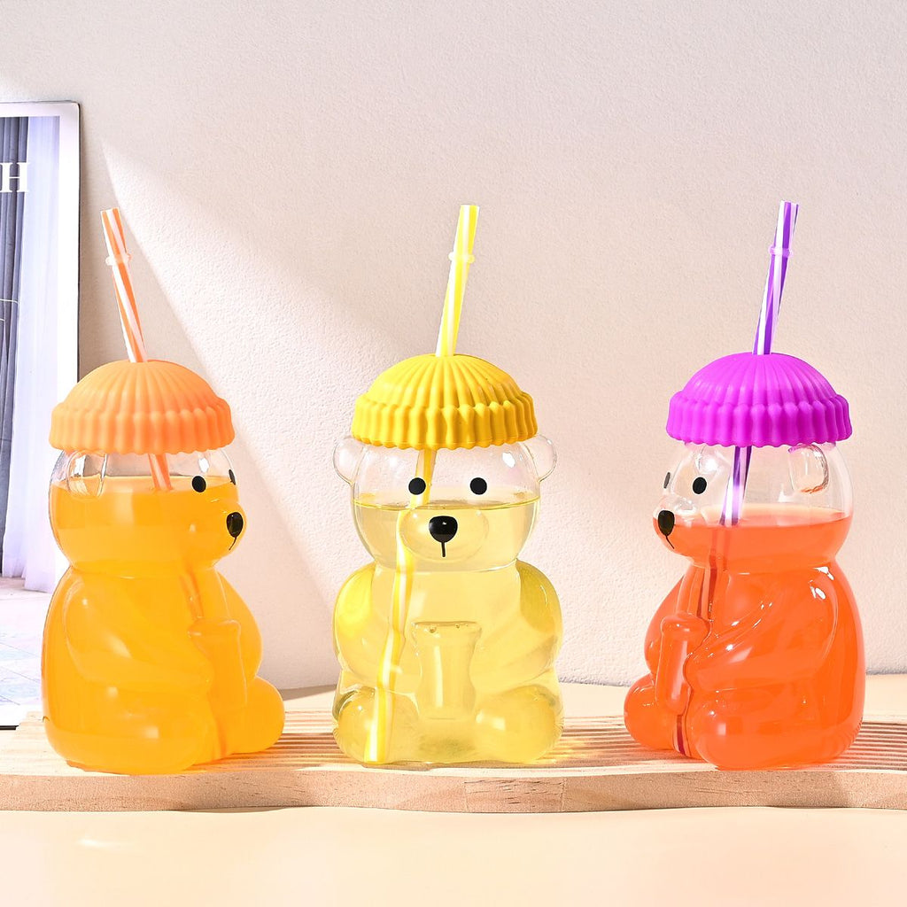 Orange Little Bear Straw Cup
