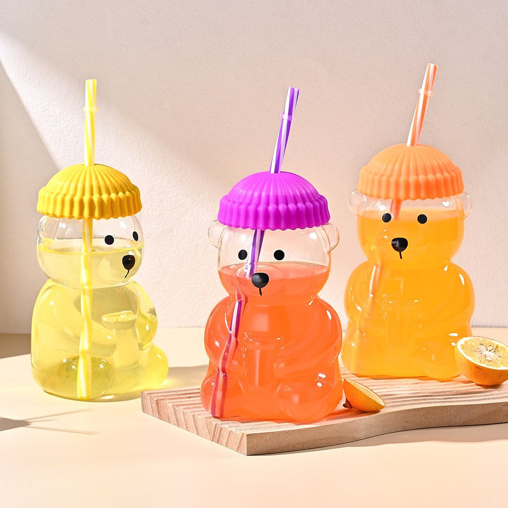Pink Little Bear Straw Cup