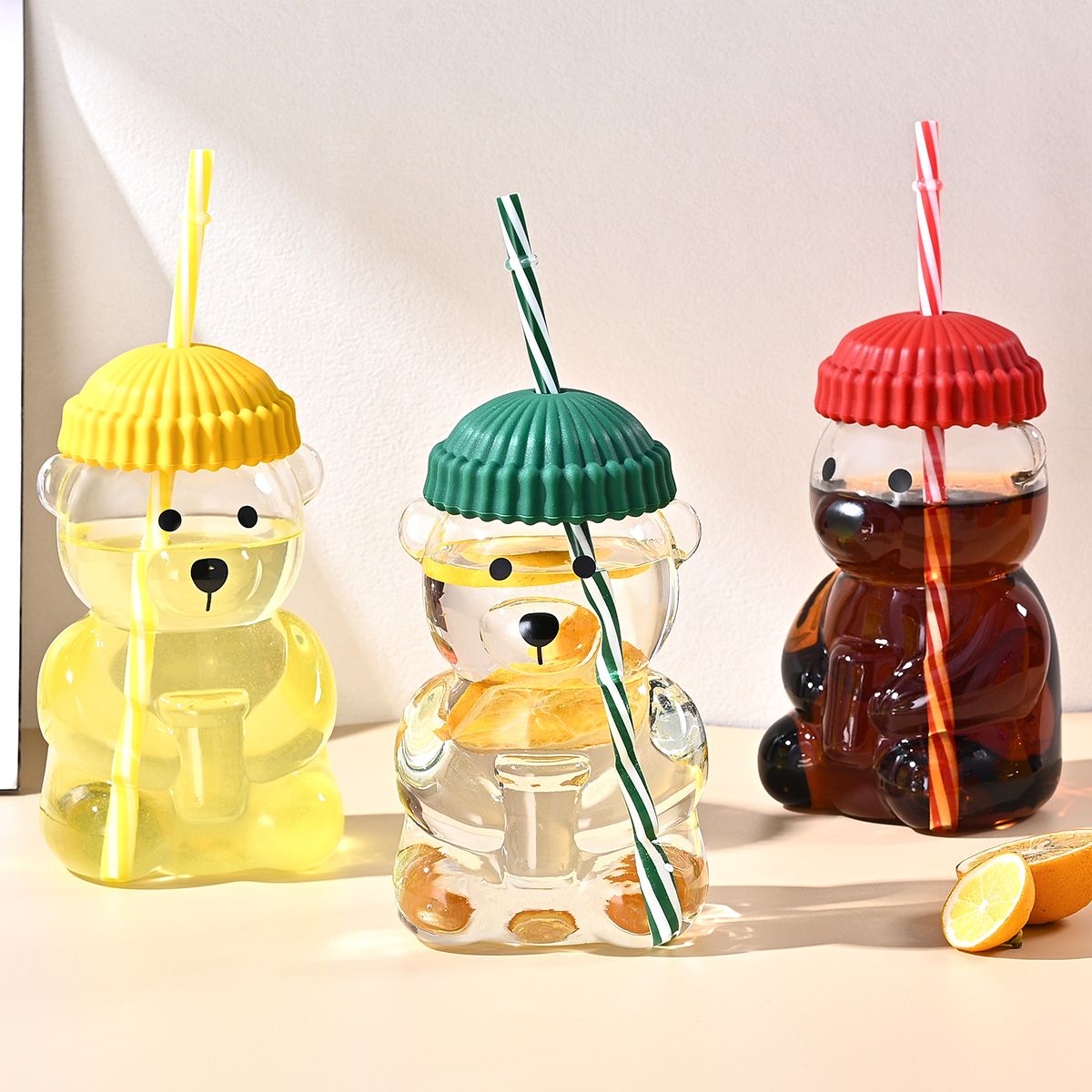 Pink Little Bear Straw Cup