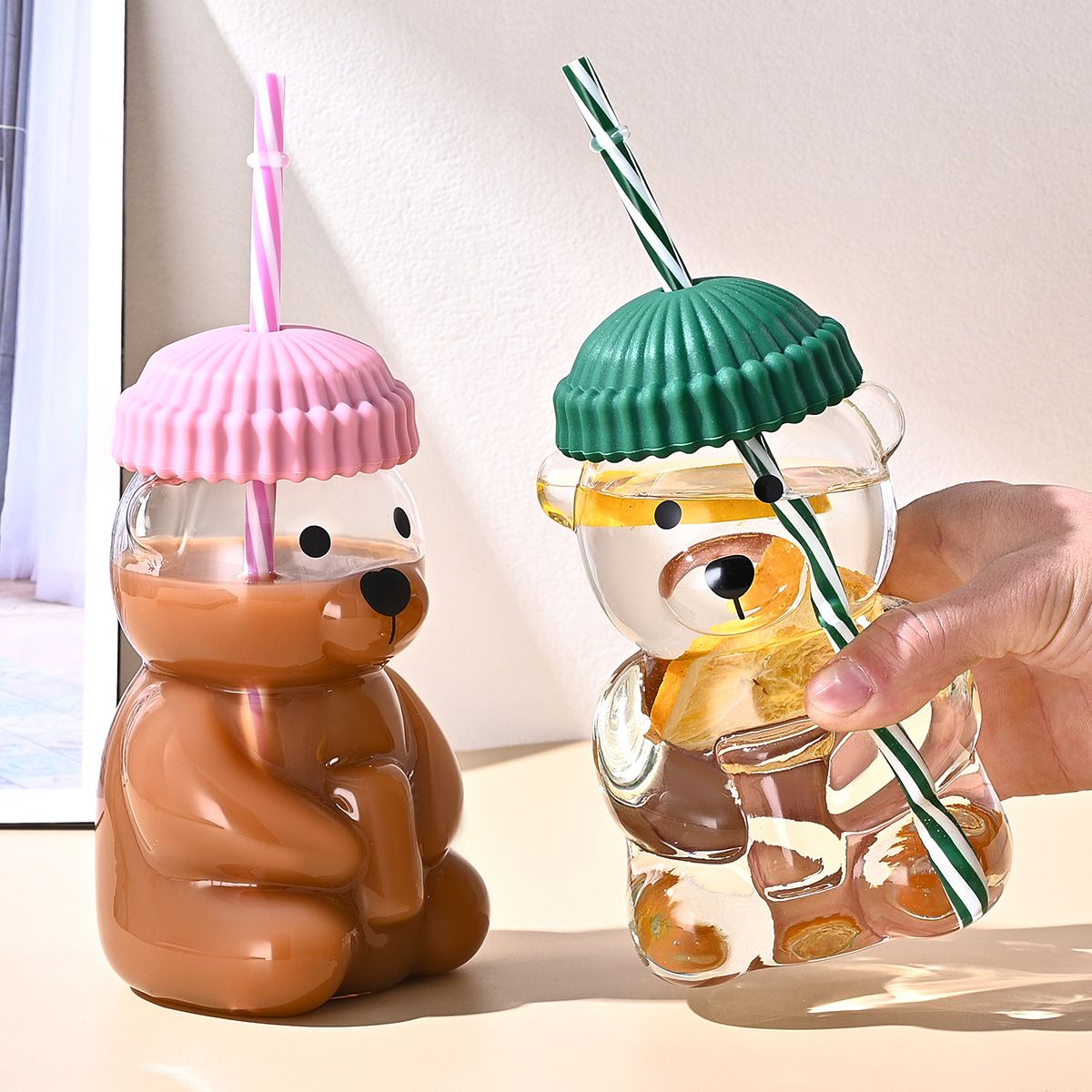 Pink Little Bear Straw Cup