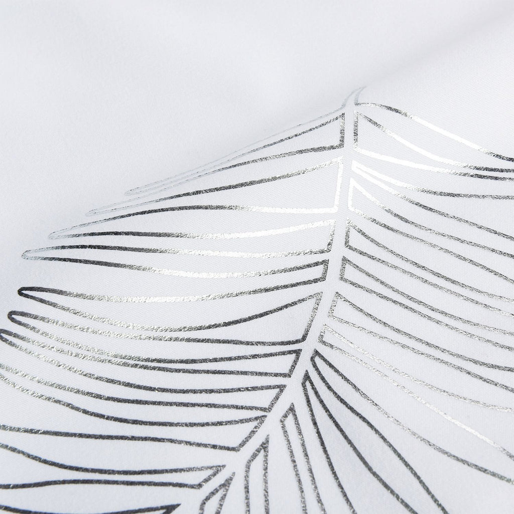 Glitterr Foil Palm Tree Leaf Printed Shower Curtain - Modern Tropical Bathroom Decor