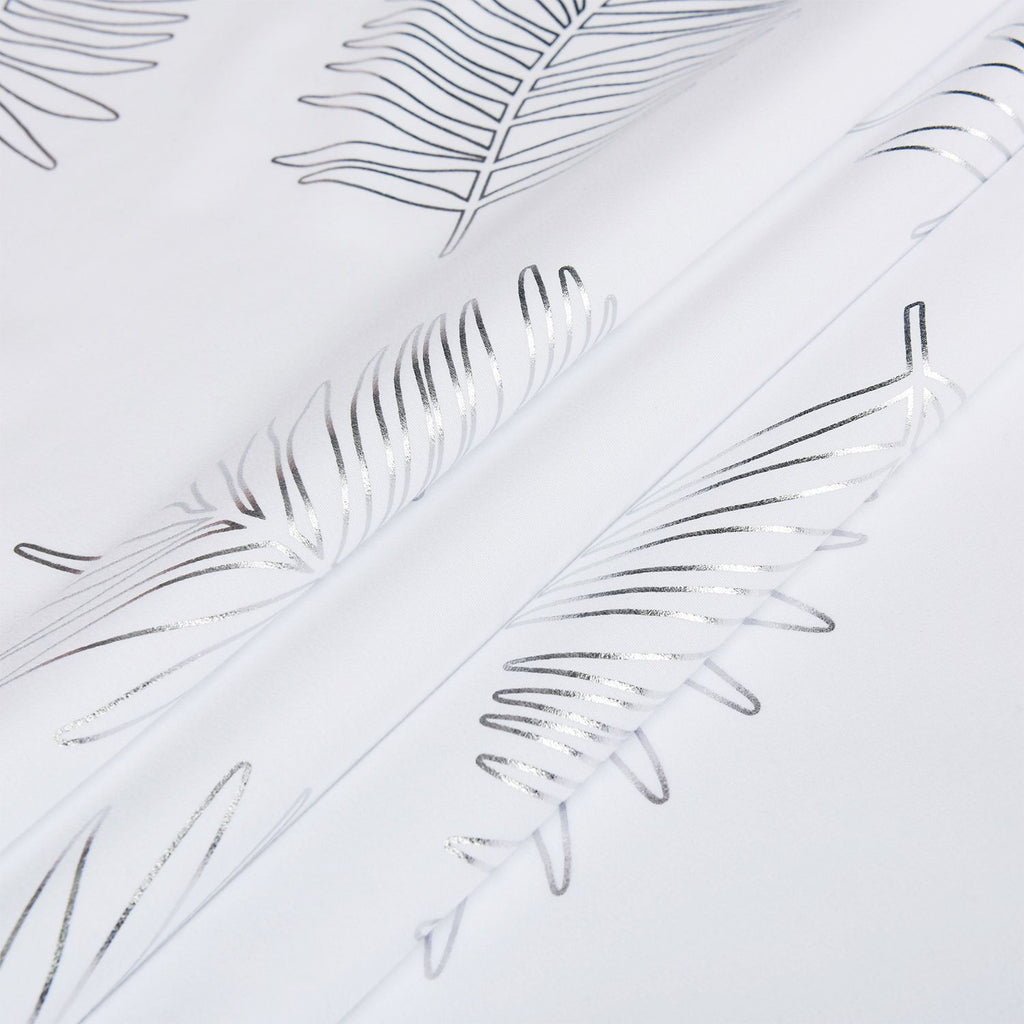 Glitterr Foil Palm Tree Leaf Printed Shower Curtain - Modern Tropical Bathroom Decor