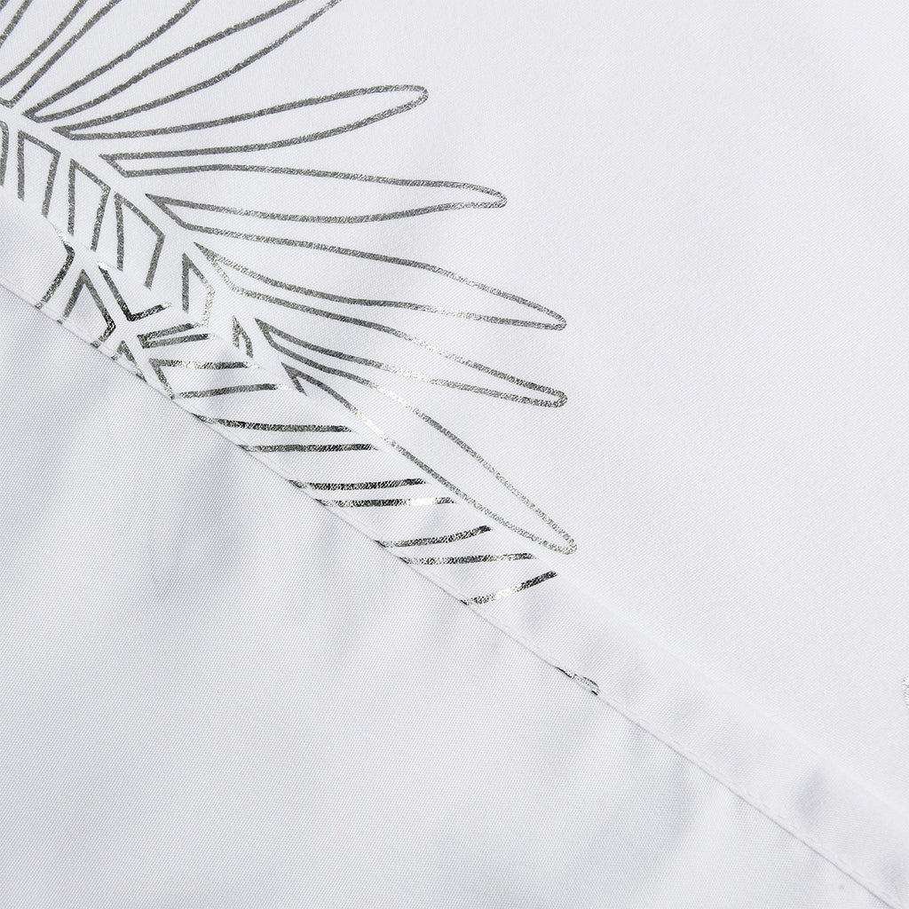 Glitterr Foil Palm Tree Leaf Printed Shower Curtain - Modern Tropical Bathroom Decor