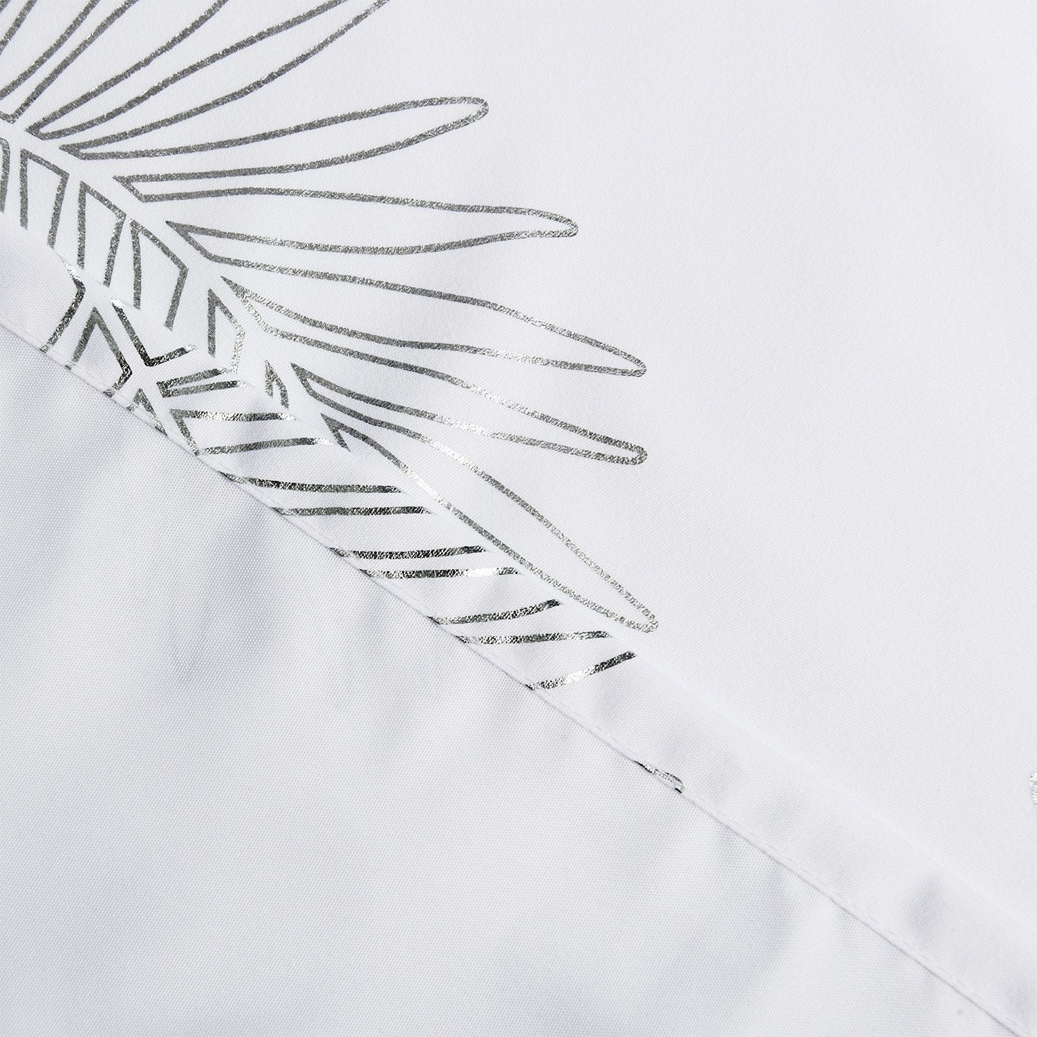 Glitterr Foil Palm Tree Leaf Printed Shower Curtain - Modern Tropical Bathroom Decor