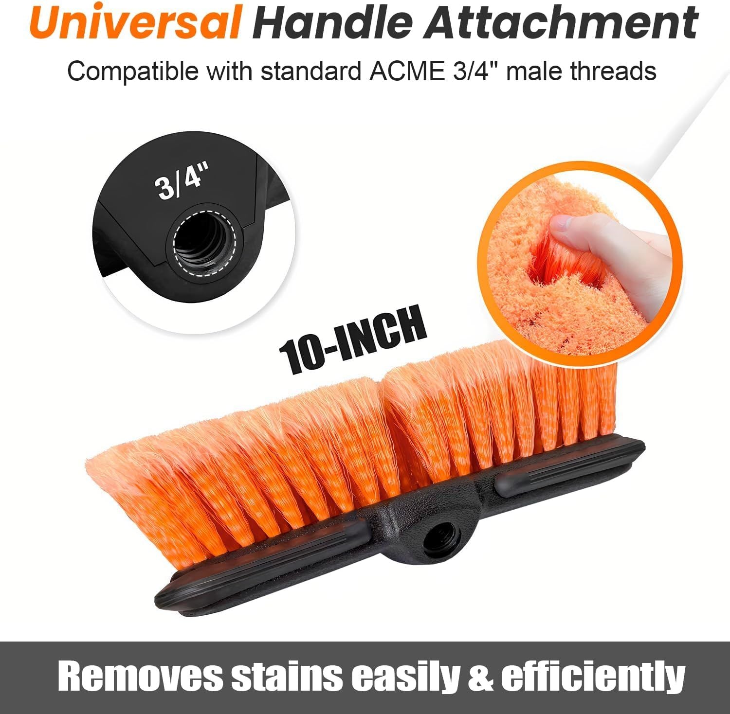 Soft-Bristle Vehicle Wash Brush Head