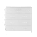 10-Drawer Fabric Dresser with Sturdy Steel Frame and Breathable Bins – White