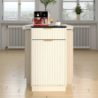 Tilt-Out Trash Cabinet with Wave-Textured Drawer and Pull-Out Bin