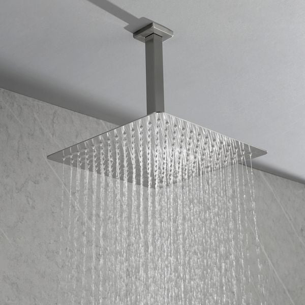 10 304 Stainless Steel Square Rain Shower Head with Self-Cleaning Nozzles