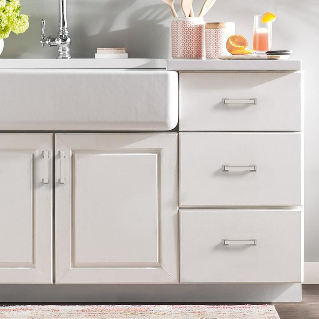 Nickel Cabinet Pulls for Drawers and Cupboards – Set of 10