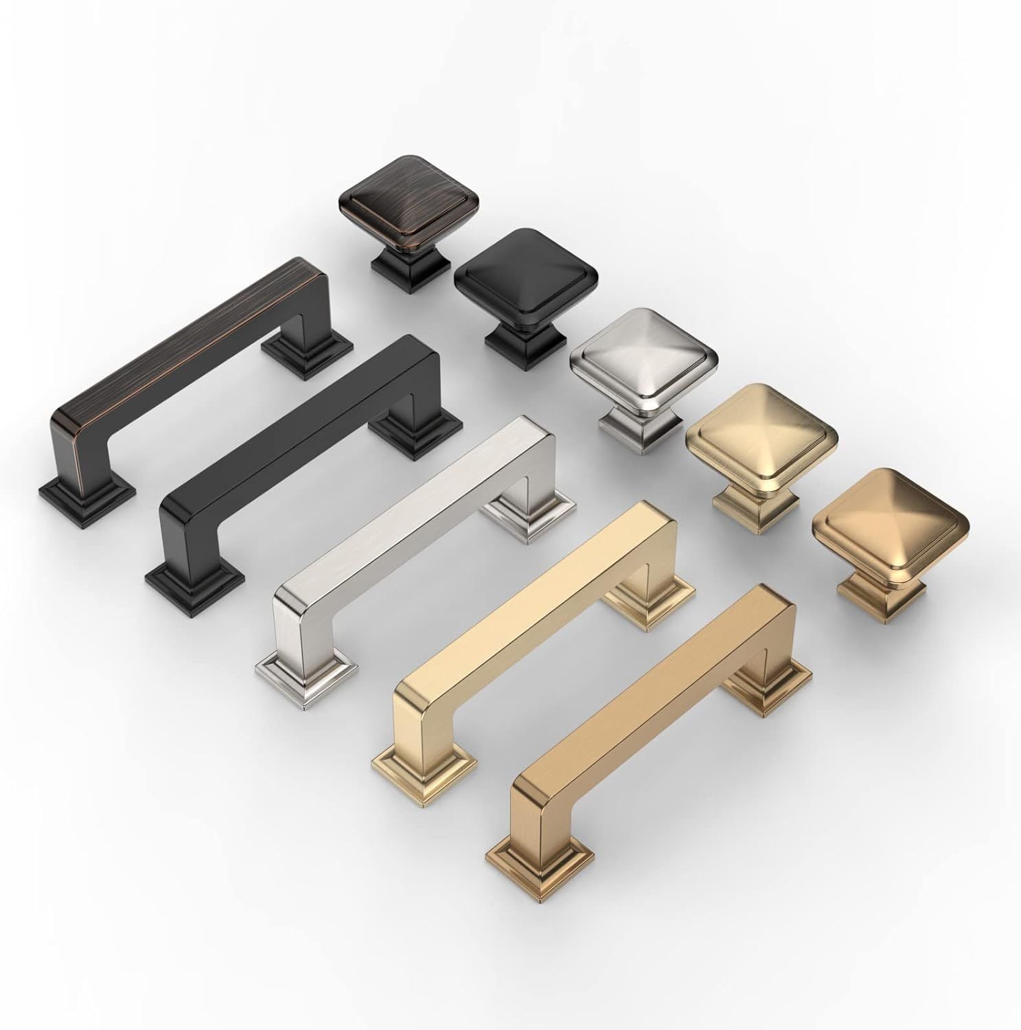Nickel Cabinet Pulls for Drawers and Cupboards – Set of 10