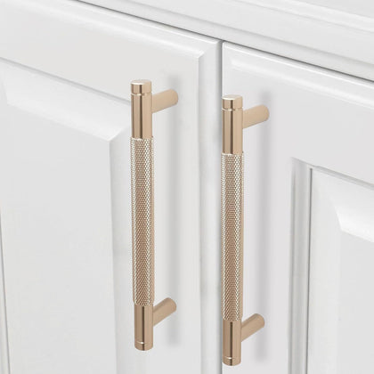Champagne Bronze Knurled Cabinet Pull Set