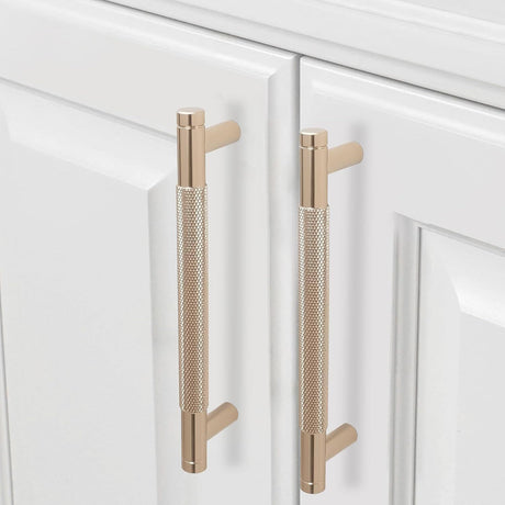 Champagne Bronze Knurled Cabinet Pull Set