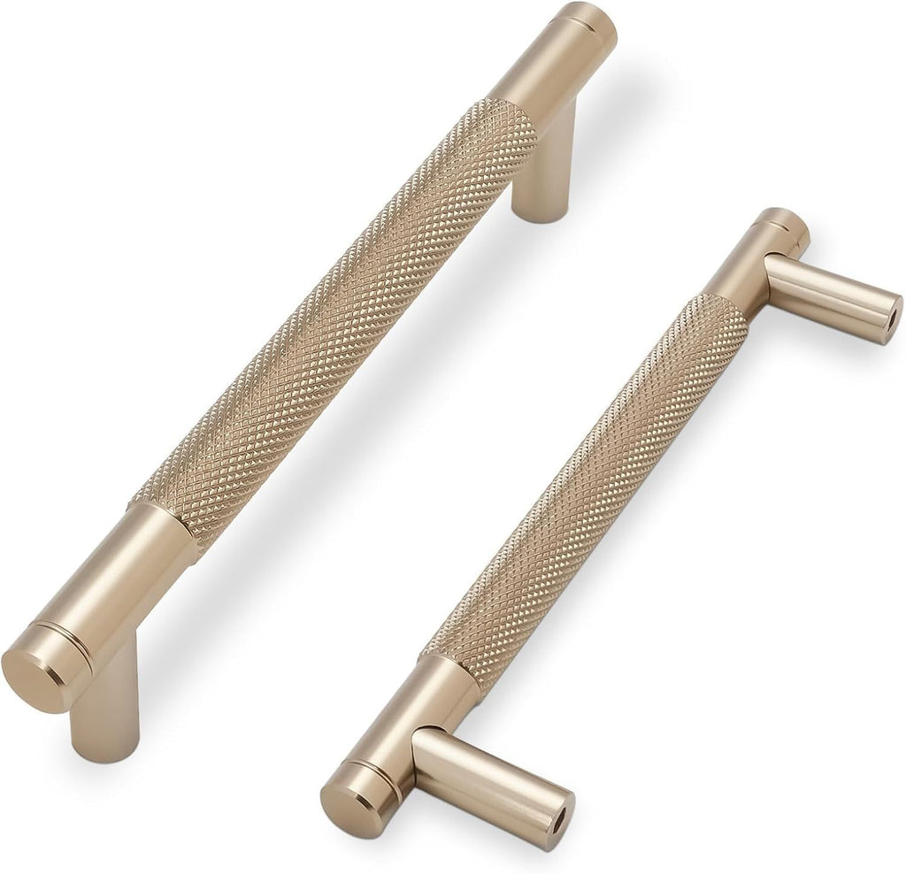 Champagne Bronze Knurled Cabinet Pull Set