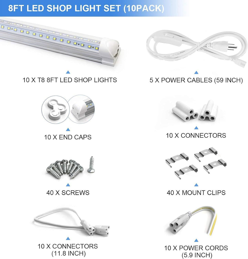 Linkable V-Shape LED Shop Lights for Large Work Areas