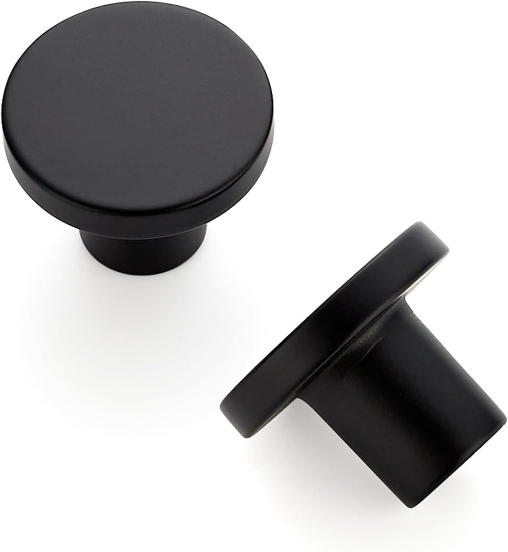 10 Black Round Cabinet Knobs – Modern Style
