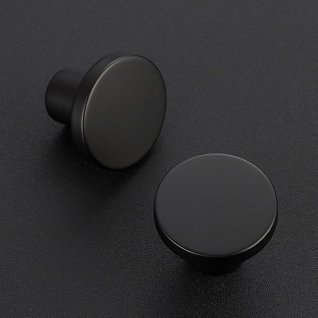 10 Black Round Cabinet Knobs – Modern Style