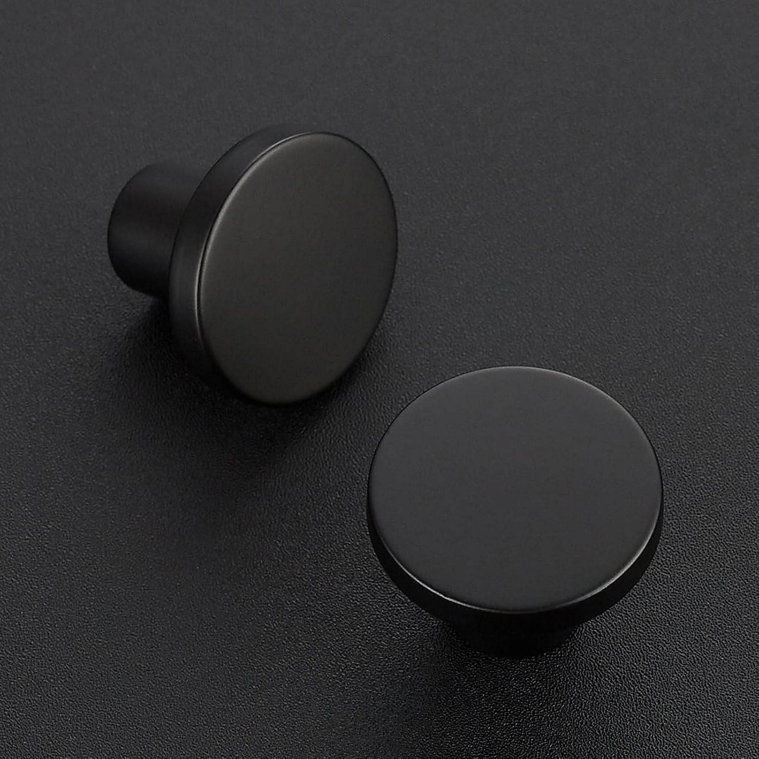 10 Black Round Cabinet Knobs – Modern Style