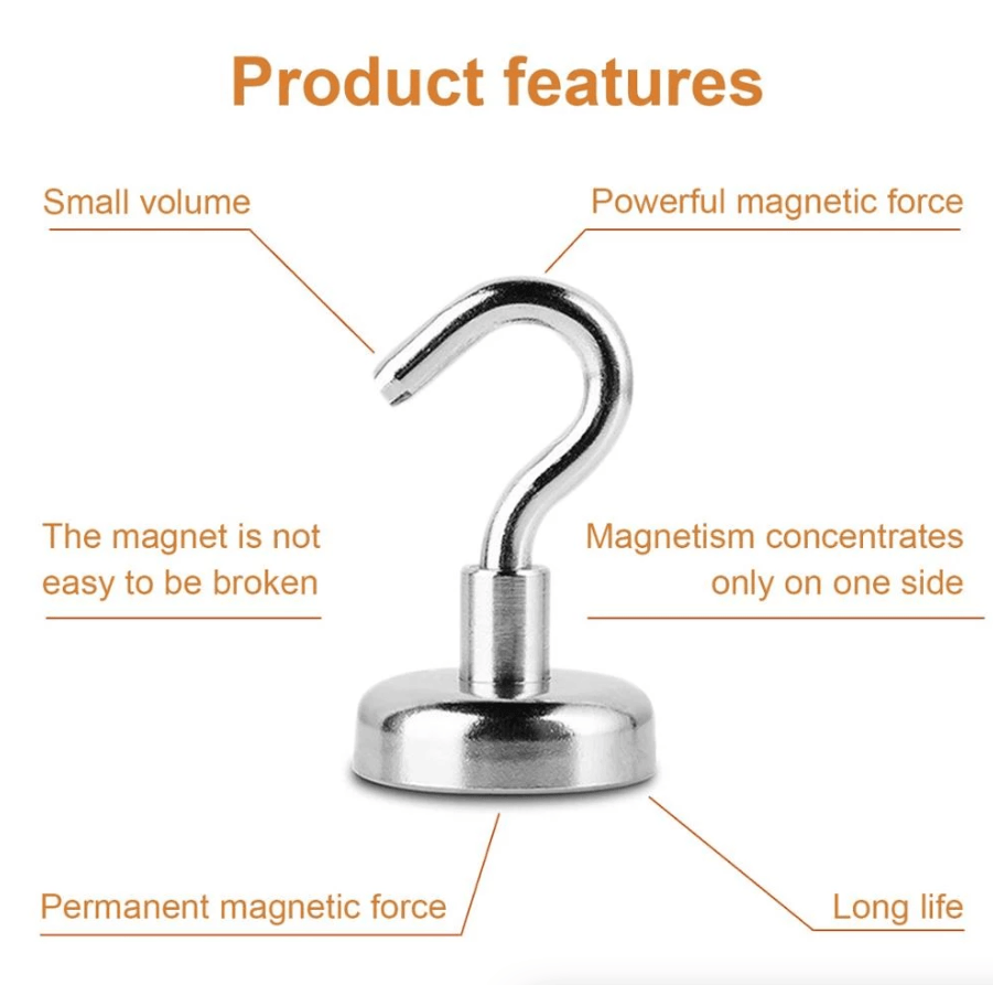 10-Piece Clamping Magnetic Hook Set