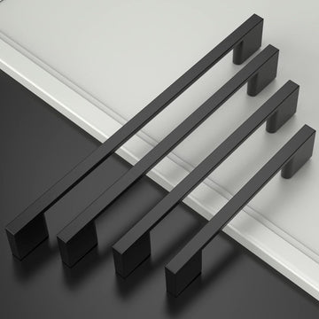 10 Pack Matte Black Cabinet Pulls 5 Hole Centers - Kitchen Cabinet Handles