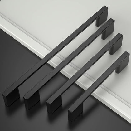 10 Pack Matte Black Cabinet Pulls 5 Hole Centers - Kitchen Cabinet Handles