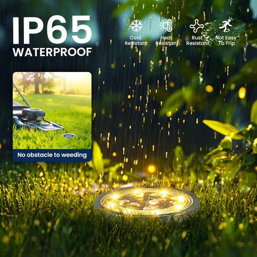Warm White Solar Ground Lights for Outdoor Paths